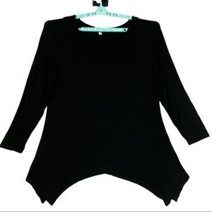 Aidier Women's Long Sleeve Scoop Neck Midi Dress Black Size 3XL.